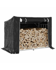 Portant de bois de chauffage et housse de pluie acier galvanisé | Mobilier & Déco
