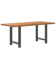Table à manger marron clair bois de chêne massif rectangulaire | Mobilier & Déco