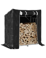 Portant de bois de chauffage et housse de pluie acier galvanisé | Mobilier & Déco