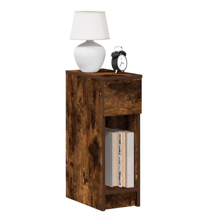 Table de chevet avec tiroir chêne fumé 20x36x60 cm | Mobilier & Déco