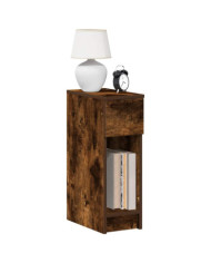 Table de chevet avec tiroir chêne fumé 20x36x60 cm | Mobilier & Déco
