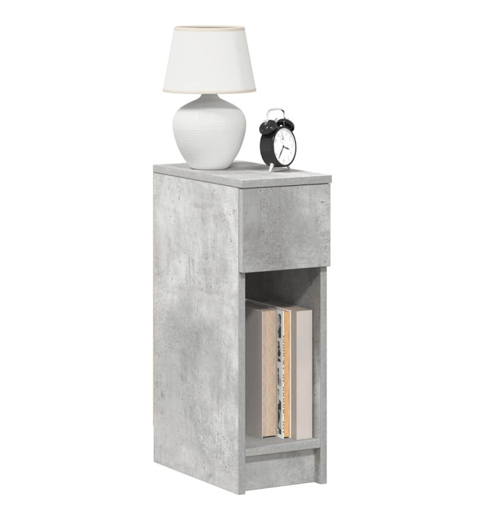 Table de chevet avec tiroir gris béton 20x36x60 cm | Mobilier & Déco
