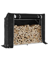 Portant de bois de chauffage et housse de pluie acier galvanisé | Mobilier & Déco
