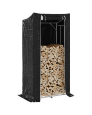Portant de bois de chauffage et housse de pluie acier galvanisé | Mobilier & Déco