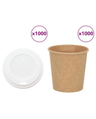 Tasses à café en papier avec couvercles 1000 pcs 4oz 100ml | Mobilier & Déco