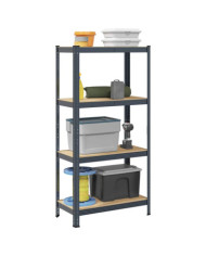 Étagère de rangement 4 niveaux Anthracite Acier bois ingénierie | Mobilier & Déco