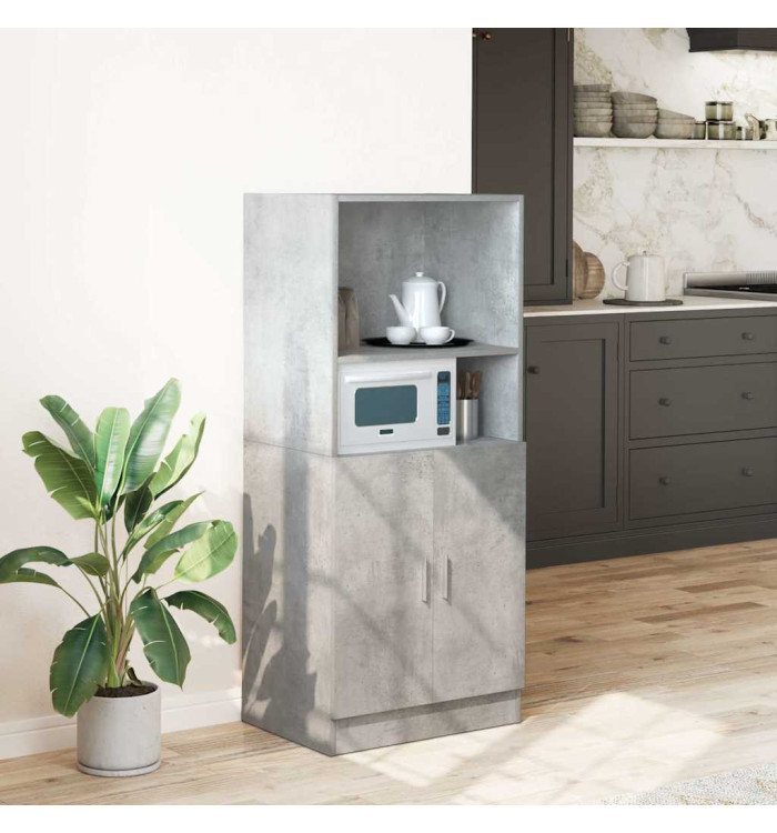Armoire de cuisine gris béton 57x41,5x131,5 cm bois ingénierie | Mobilier & Déco