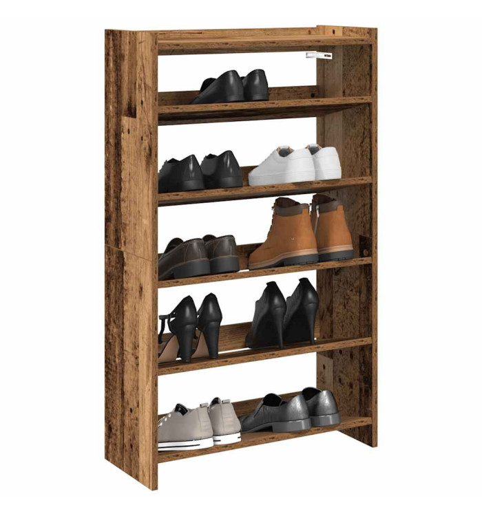 Étagère à chaussures vieux bois 60x25x100 cm bois d'ingénierie | Mobilier & Déco