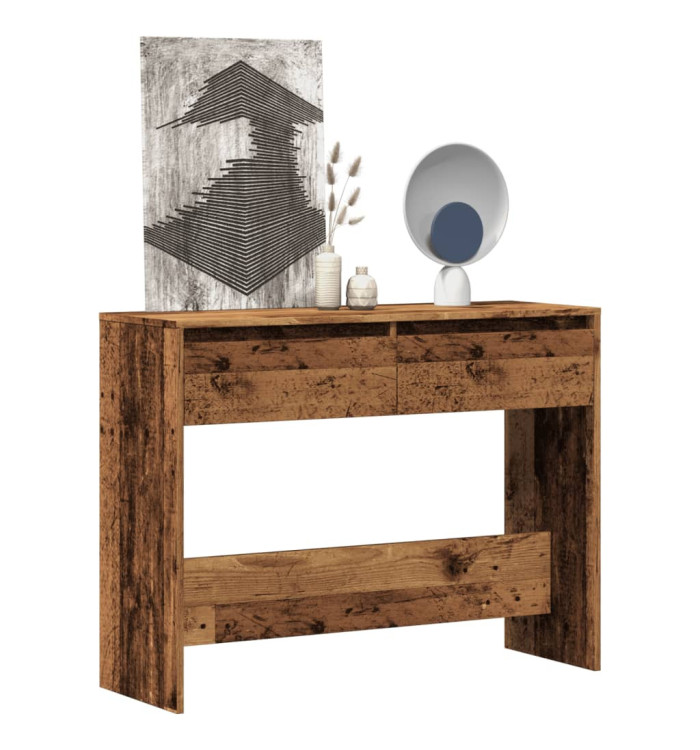 Table console vieux bois 100x35x76,5 cm bois d'ingénierie | Mobilier & Déco