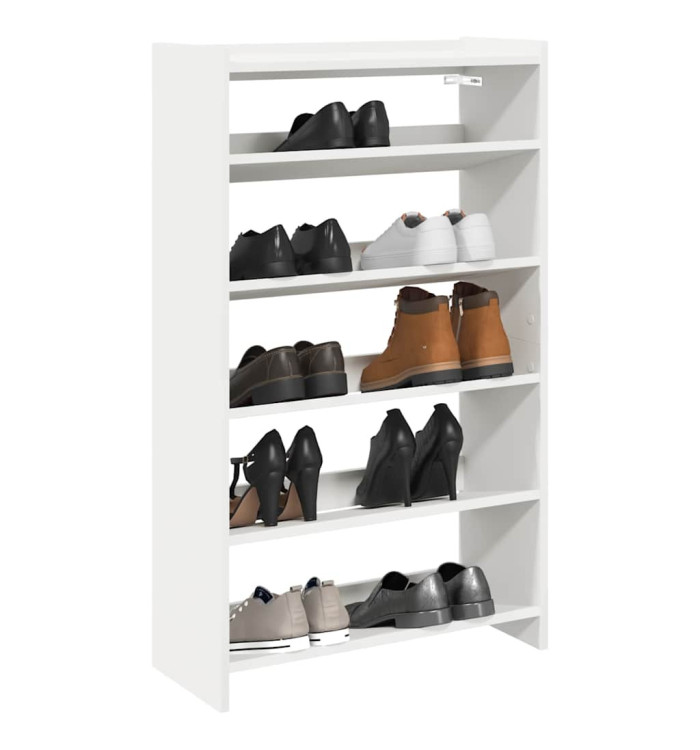 Étagère à chaussures blanc 60x25x100 cm bois d'ingénierie | Mobilier & Déco