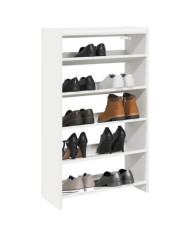 Étagère à chaussures blanc 60x25x100 cm bois d'ingénierie | Mobilier & Déco