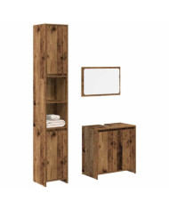 Ensemble de meubles salle de bain 3 pcs bois d'ingénierie | Mobilier & Déco