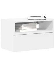 Table de chevet murale blanc 45x26x28,5 cm | Mobilier & Déco