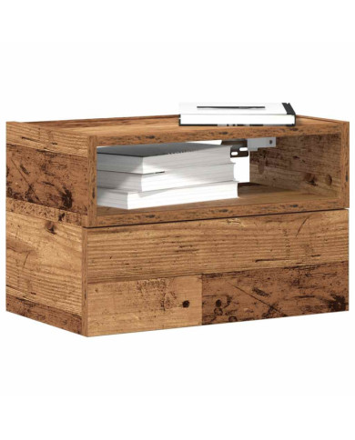 Table de chevet murale vieux bois 45x26x28,5 cm | Mobilier & Déco
