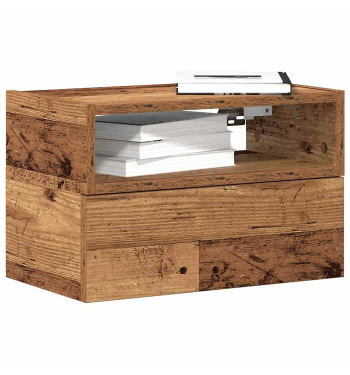 Table de chevet murale vieux bois 45x26x28,5 cm | Mobilier & Déco