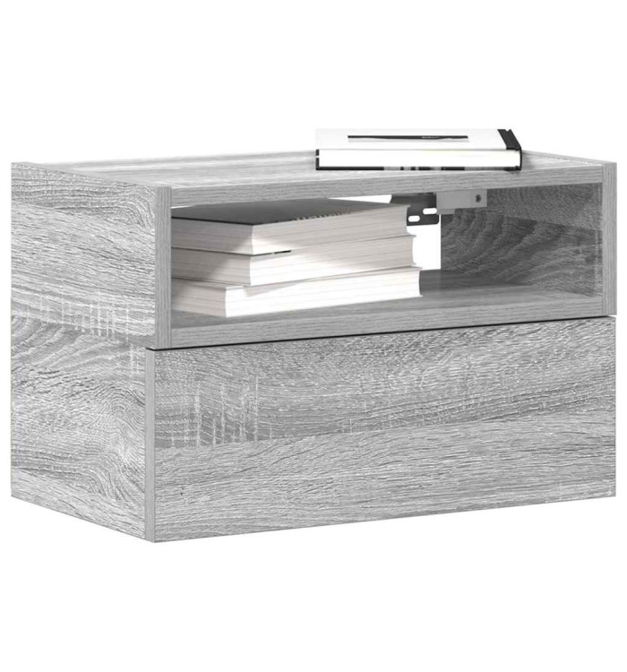 Table de chevet murale sonoma gris 45x26x28,5 cm | Mobilier & Déco