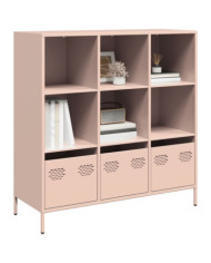 Buffet haut rose 101,5x39x103,5 cm acier | Mobilier & Déco