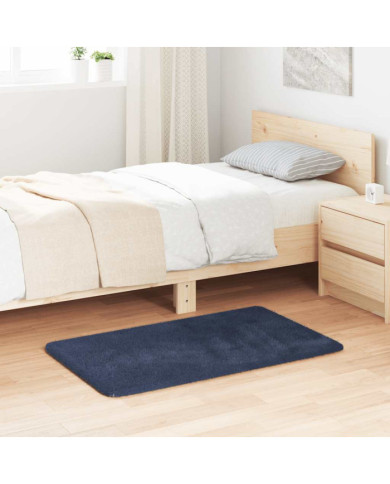 Tapis Shaggy à poils longs NAVARRA bleu marine 60x100 cm | Mobilier & Déco