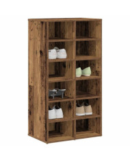 Étagère à chaussures vieux bois 54x34x100,5cm bois d'ingénierie | Mobilier & Déco