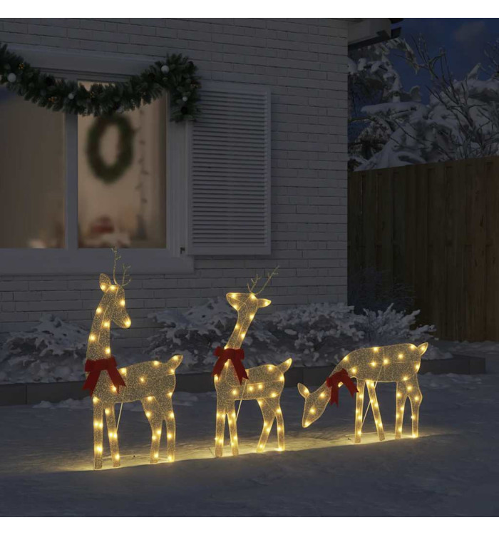 Décoration de Noël renne 3 pcs 90 LED blanc chaud | Mobilier & Déco