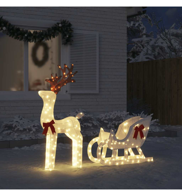 Décoration de Noël renne et traîneau 100 LED blanc froid | Mobilier & Déco