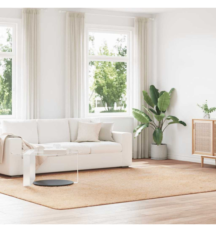 Tapis shaggy à poils longs NAVARRA beige 240x340 cm polyester | Mobilier & Déco