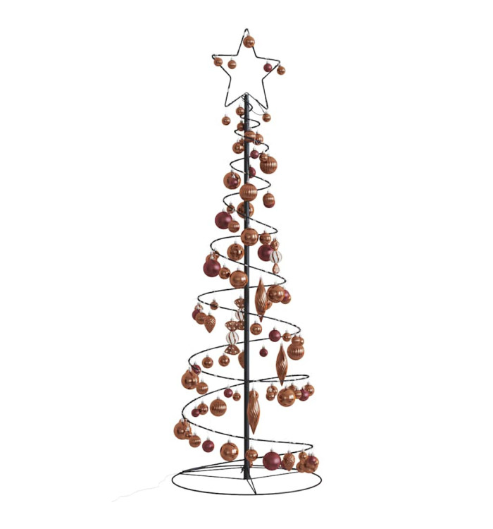 Sapin de Noël à LED avec boules 100 LED blanc chaud 150 cm | Mobilier & Déco