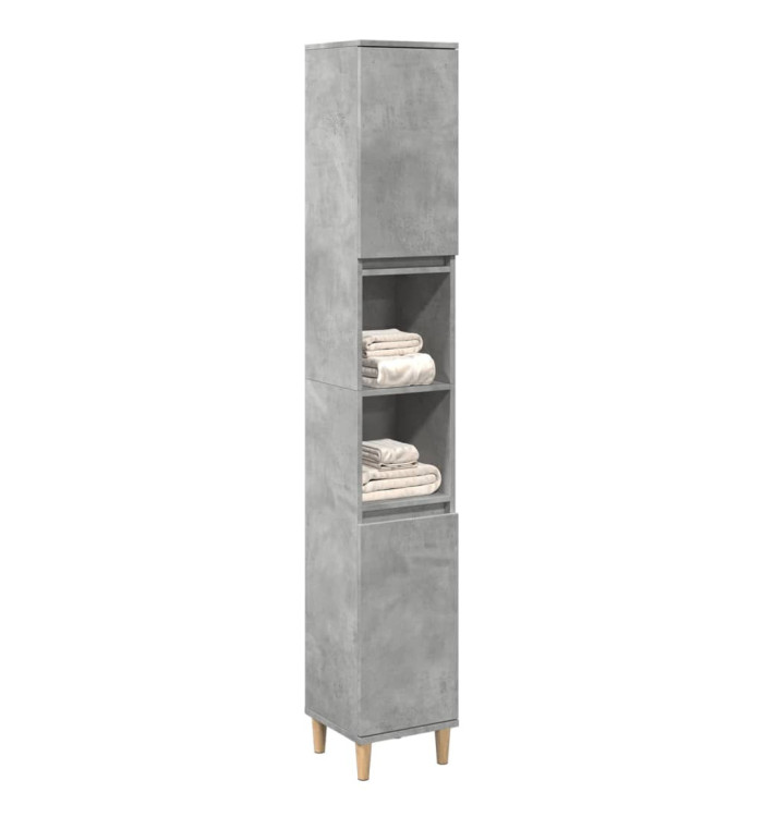 Armoire de salle de bain gris béton 30x30x190 cm | Mobilier & Déco