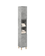 Armoire de salle de bain gris béton 30x30x190 cm | Mobilier & Déco
