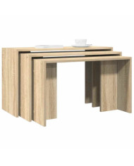 Tables gigognes 3 pcs chêne sonoma bois d'ingénierie | Mobilier & Déco