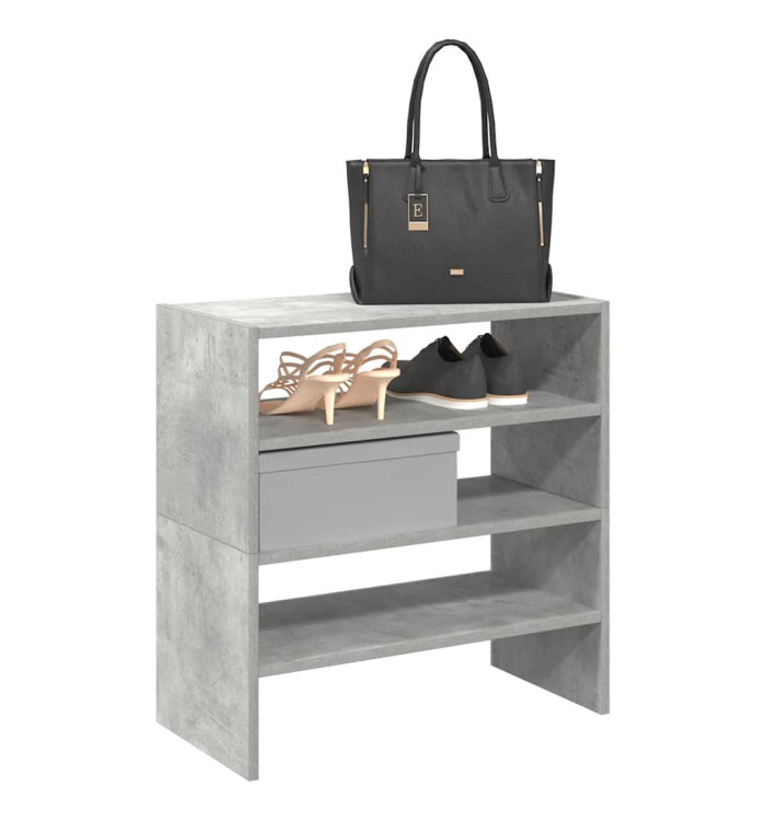 Étagères à chaussures 2 pcs empilable gris béton 60x30x30,5 cm | Mobilier & Déco