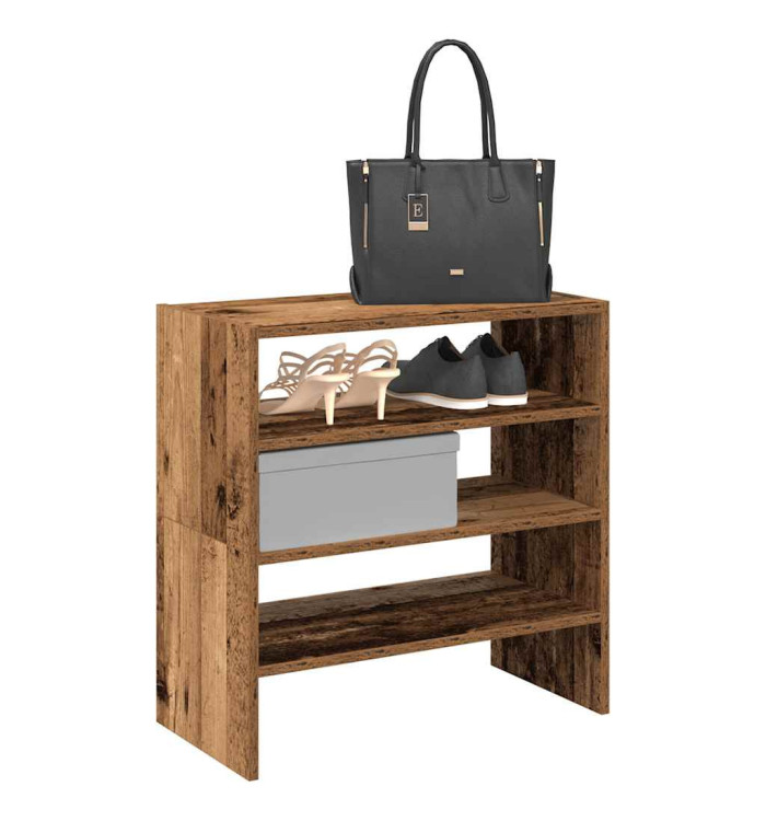 Étagères à chaussures 2 pcs empilable vieux bois 60x30x30,5 cm | Mobilier & Déco