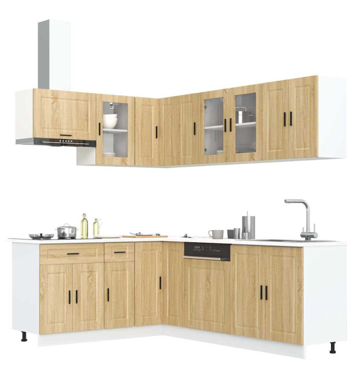 Ensemble d'armoires de cuisine 11 pcs Porto bois d'ingénierie | Mobilier & Déco