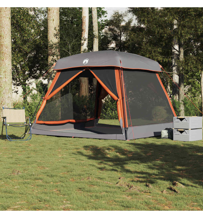 Tente de cabine familiale 6 personnes gris orange imperméable | Mobilier & Déco