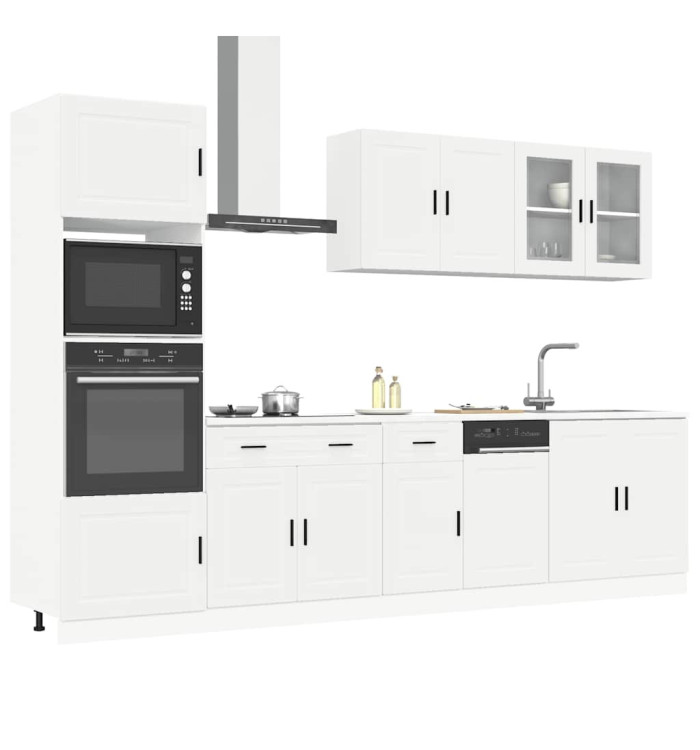 Ensemble d'armoires cuisine 7pcs Kalmar blanc bois d'ingénierie | Mobilier & Déco