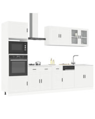 Ensemble d'armoires cuisine 7pcs Kalmar blanc bois d'ingénierie | Mobilier & Déco