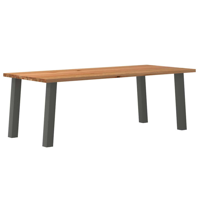 Table à manger marron clair bois de chêne massif rectangulaire | Mobilier & Déco
