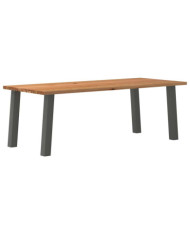 Table à manger marron clair bois de chêne massif rectangulaire | Mobilier & Déco