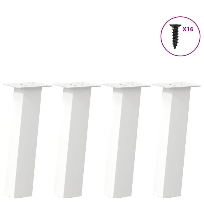 Pieds de table basse 4 pièces Blanc 30 cm Acier | Mobilier & Déco