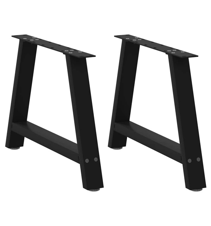 Pieds de table basse en forme de A, 2 pièces, noir, 60 x (42-43) cm, acier | Mobilier & Déco
