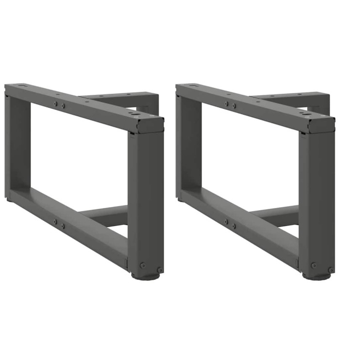 Pieds de table basse en T, 2 pièces, anthracite, 70 x 25 x (30-31) cm, acier | Mobilier & Déco