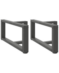 Pieds de table basse en T, 2 pièces, anthracite, 70 x 25 x (30-31) cm, acier | Mobilier & Déco