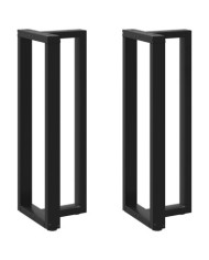 Pieds de table de bar en forme de T, 2 pièces, noir, 50 x 35 x (110-111) cm, acier | Mobilier & Déco