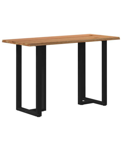 Table de bar rectangulaire en chêne massif avec bords naturels 180 x 80 x 112 cm | Mobilier & Déco