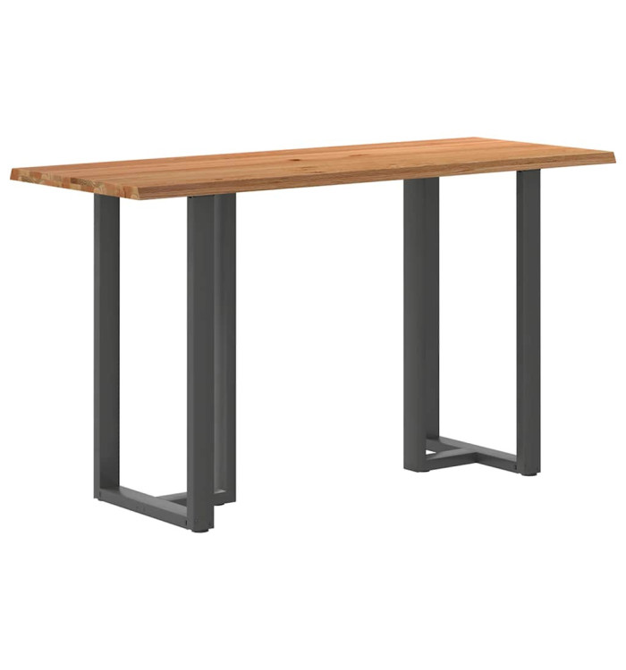 Table de bar rectangulaire en chêne massif avec bords naturels 200 x 80 x 102 cm | Mobilier & Déco