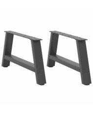 Pieds de table basse en forme de A, 2 pièces, anthracite, 60 x (30-31) cm, acier | Mobilier & Déco