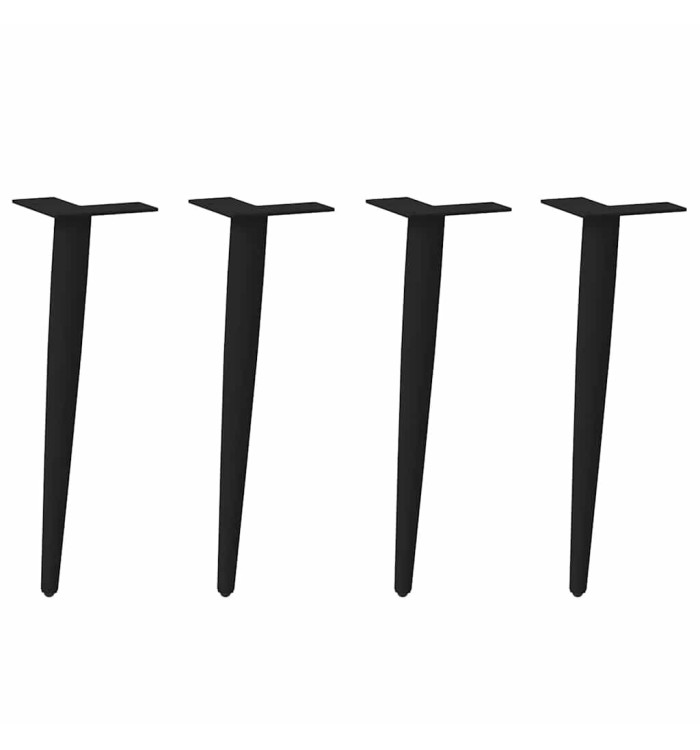 Pieds de table basse coniques 4 pièces Noir 42-43 cm Acier | Mobilier & Déco