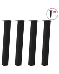 Pieds de table console 4 pièces Noir 72 cm Acier | Mobilier & Déco