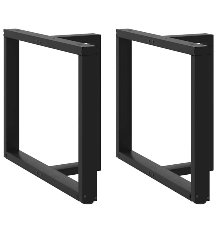 Pieds de table à manger en T 2 pièces Noir 90x35x(72-73) cm Acier | Mobilier & Déco