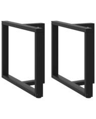 Pieds de table à manger en T 2 pièces Noir 90x35x(72-73) cm Acier | Mobilier & Déco